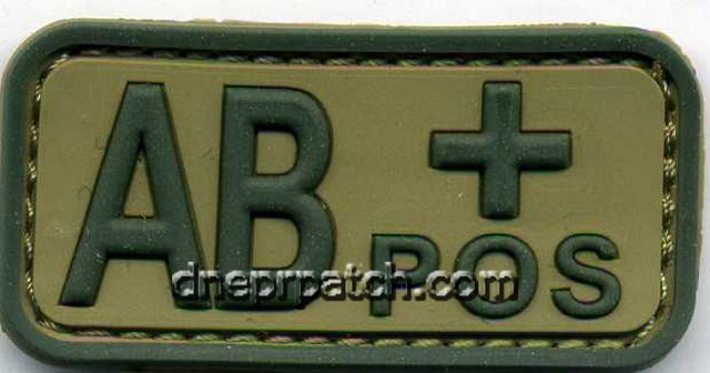 PVC AB+ POS BLOOD TYPE PATCH