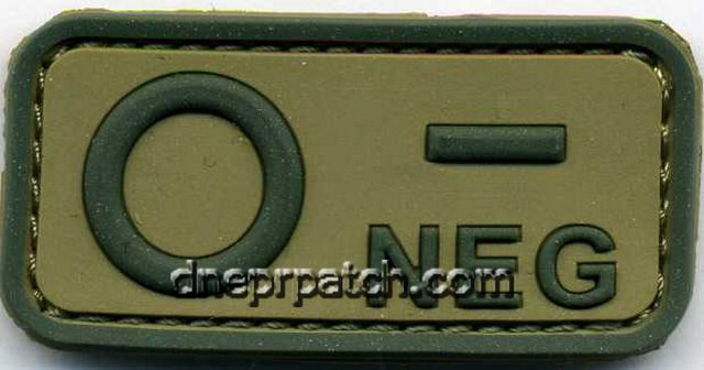 PVC O- NEG BLOOD TYPE PATCH